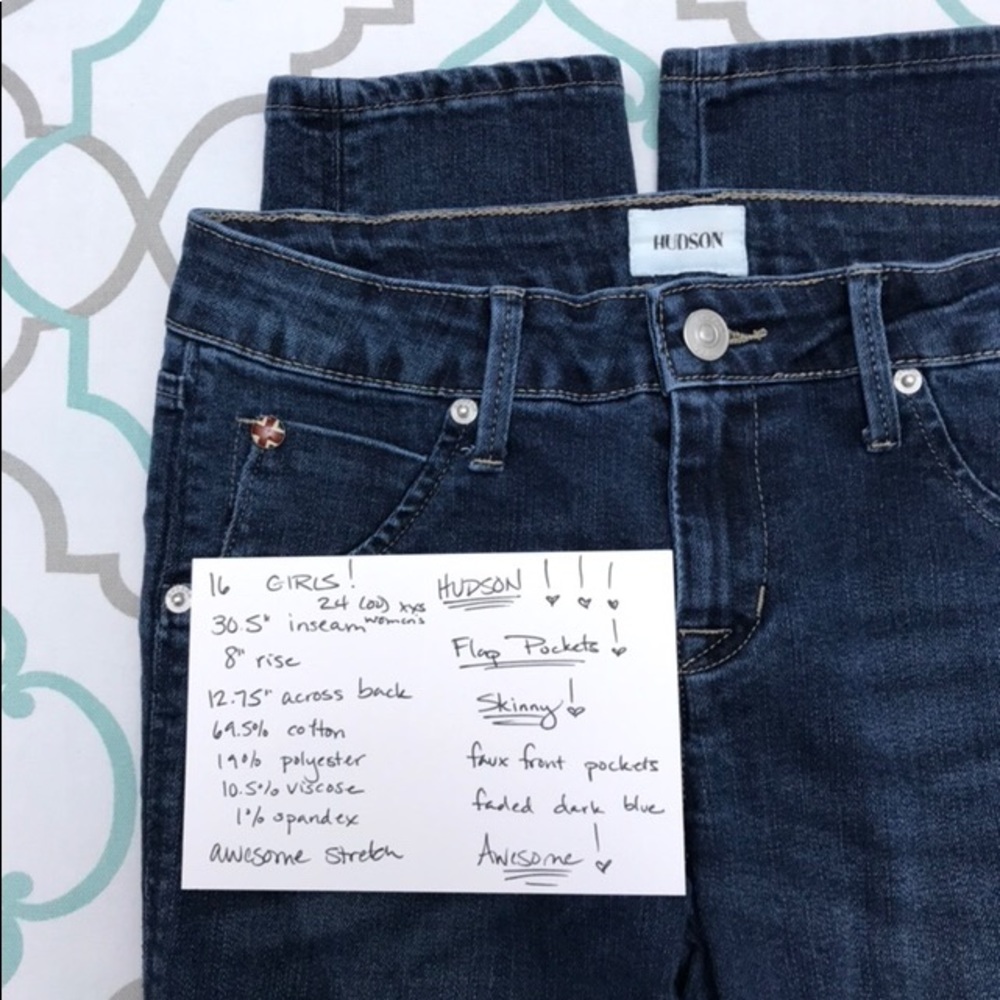 💙👖HUDSON! SKINNY👖💙30.5” AWESOME! GIRLS SIZE 16 - Picture 6 of 8